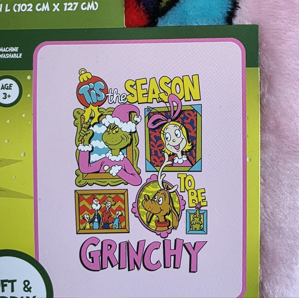 Dr. Suess The Grinch Grinchmas Holiday Christmas Silky Soft Throw Blanket 40x 50